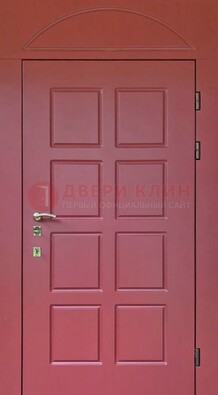 Красная стальная дверь с верхней фрамугой ДФГ-13 в Яхроме