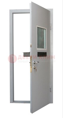 Белая металлическая дверь в кассу ДКС-1 в Яхроме