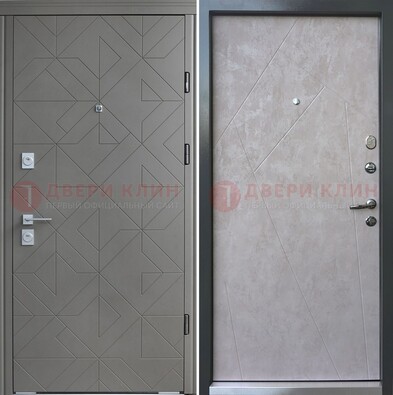 Входная дверь Серая стальная двер МДФ ДМ-257 в Яхроме