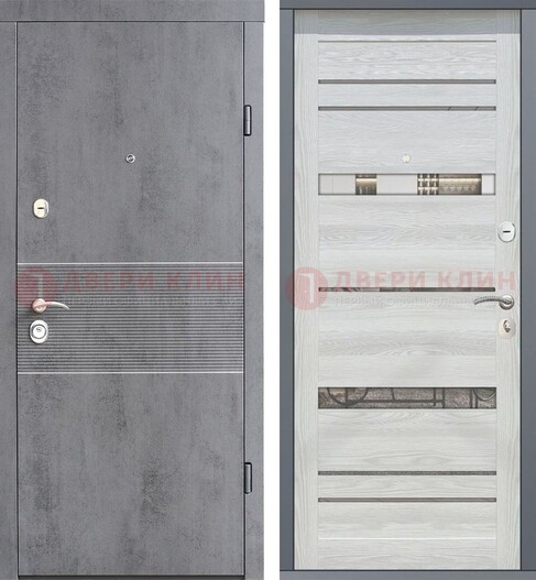 Входная железная дверь МДФ с зеркальными вставками внутри ДМ-262