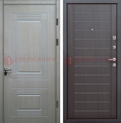 Светлая металлическая дверь с МДФ в квартиру ДМ-355 в Воскресенске
