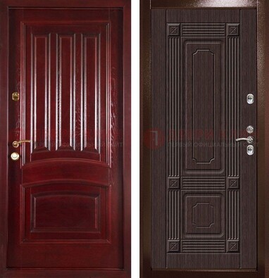Красная стальная дверь с филенчатой МДФ ДМ-398 в Яхроме