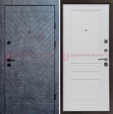 Серая металлическая дверь с декоративной МДФ ДМ-439 в Нижнем Новгороде