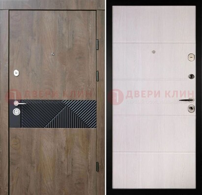Современная стальная дверь с МДФ в квартиру ДМ-444 в Яхроме