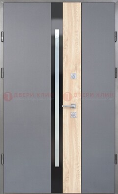 Полуторная металлическая дверь с МДФ ДМ-503 в Яхроме
