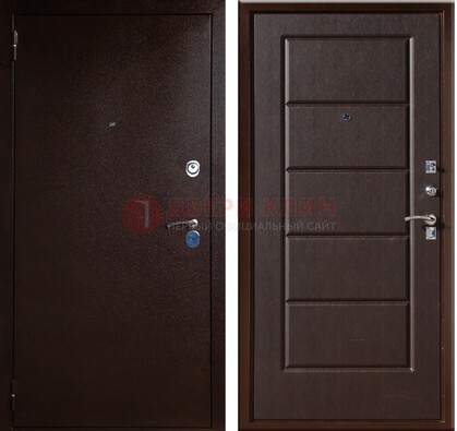 Темная входная дверь с порошковым окрасом ДП-113 в Яхроме