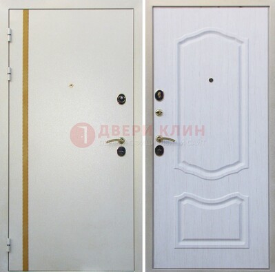 Белая входная дверь с порошковым напылением ДП-136 в Яхроме