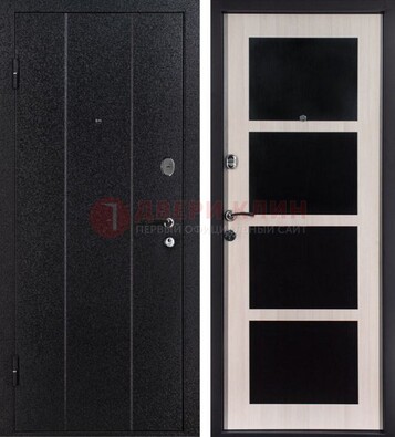 Черная металлическая дверь с порошковым напылением ДП-176 в Яхроме