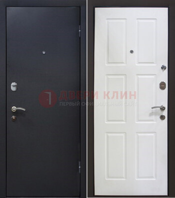 Черная металлическая дверь с порошковым покрытием ДП-193 в Яхроме