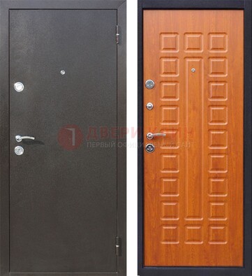 Коричневая стальная дверь с порошковым напылением ДП-202 в Яхроме