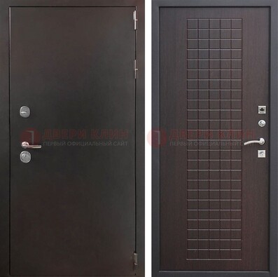 Черная железная дверь с порошковым покрытием ДП-222 в Уфе