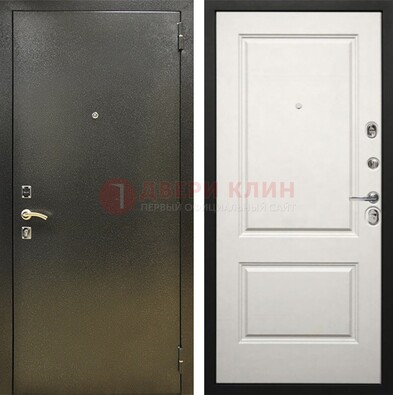 Металлическая темная дверь с порошковым напылением и классической МДФ ДП-298 в Яхроме