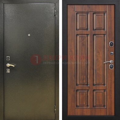 Металлическая входная темная дверь с порошковым напылением и МДФ ДП-299 в Яхроме
