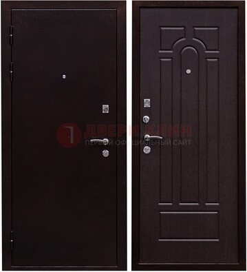 Черная стальная дверь с порошковым покрытием ДП-35 в Яхроме