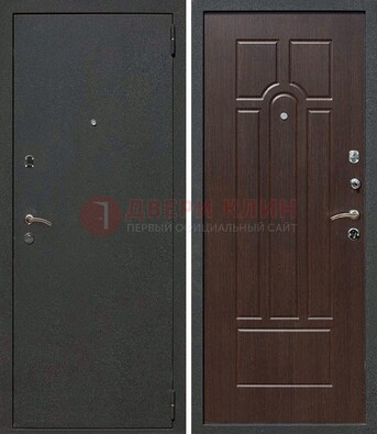 Черная металлическая дверь с порошковым окрасом ДП-47 в Яхроме