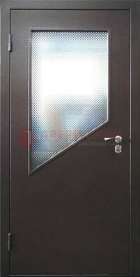 Стальная дверь со стеклом ДС-5 в кирпичный коттедж в Яхроме