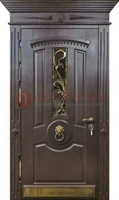 Элитная стальная дверь Винорит стекло и ковка ДСК-267 в Яхроме