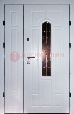 Входная дверь Винорит со стеклом в белом цвете ДСК-277 в Яхроме