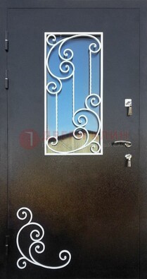Входная дверь Порошок со стеклом и ковкой ДСК-278 в Яхроме
