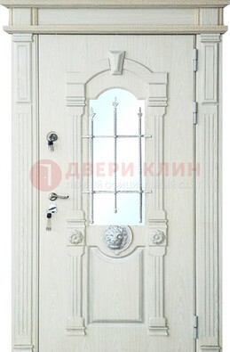 Герметичная входная дверь со стеклом и ковкой с украшением ДСК-64 в Яхроме