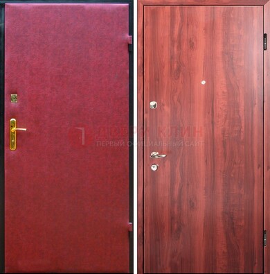 Красная входная дверь с винилискожей ДВ-30 в Яхроме