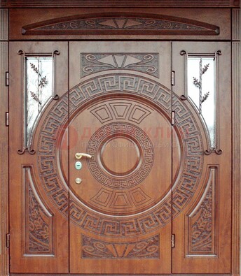 Стальная дверь с виноритом и фрамугами ДВТ-188 в Яхроме
