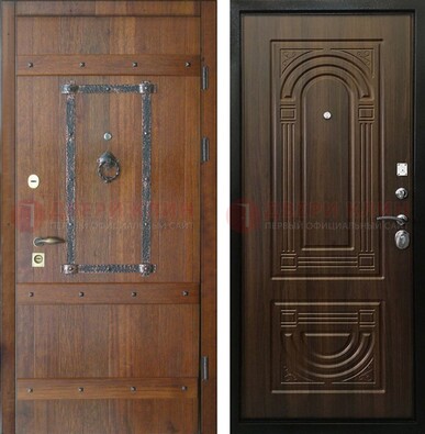 Темная стальная дверь с виноритом ДВТ-232 в Яхроме