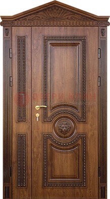 Узорная стальная дверь с виноритом для дома ДВТ-260 в Яхроме