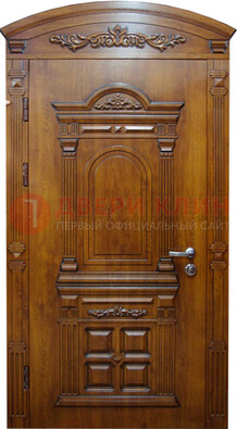 Коричневая металлическая дверь с виноритом ДВТ-39 в Яхроме