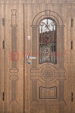 Железная классическая дверь с терморазрывом и рисунком ДВТ-77 в Яхроме