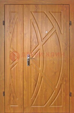 Полуторная металлическая дверь с МДФ золотой дуб ПЛ-17 в Яхроме