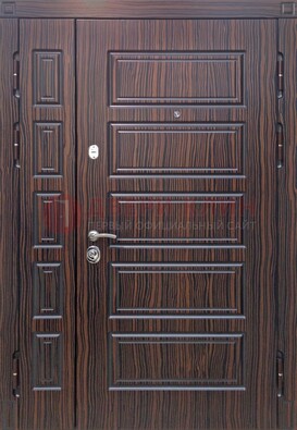 Коричневая двухцветная стальная дверь ПЛ-6 в Яхроме